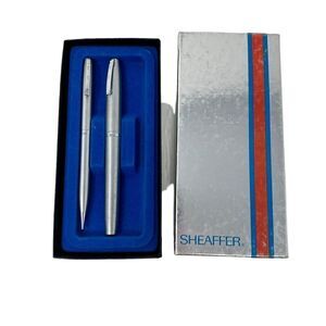 Vintage Sheaffer Triumph 444 pen and pencil set White Dot Engraved‎